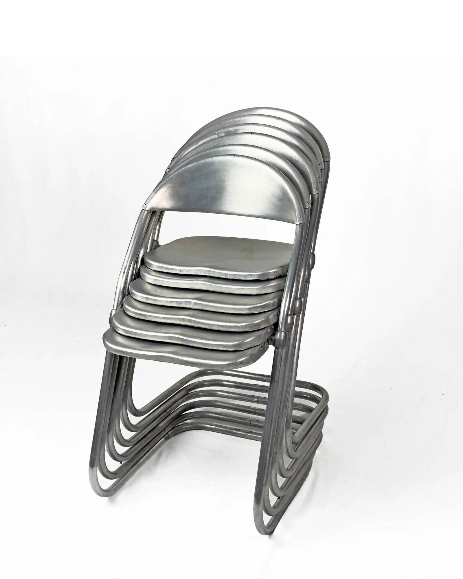 Vintage aluminium cantilever chairs, set of 6 – made in England, 1950s