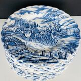 12 English dessert plates