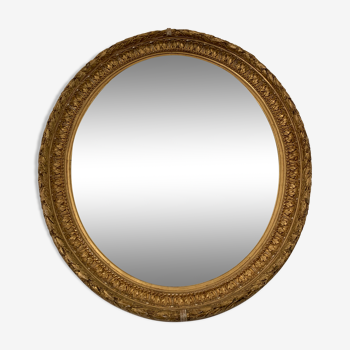 Ancien miroir ovale, époque XIX eme