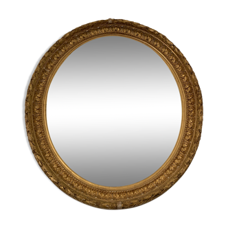 Ancien miroir ovale, époque XIX eme