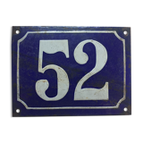 Plaque émaillée n° de rue n°52