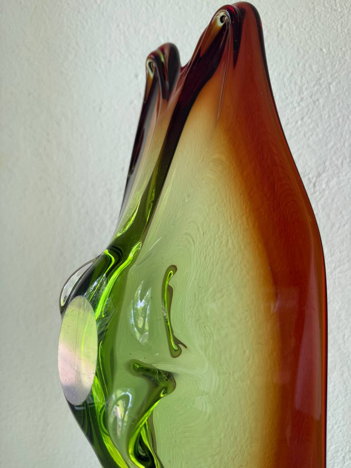 Large Murano crystal bowl from the 60s