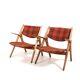 Early Pair CH-28 Oak Easychairs by Hans J. Wegner