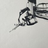 André Duculty (1912-1990) India ink on paper "The return of sinners" Monogrammed at the bottom