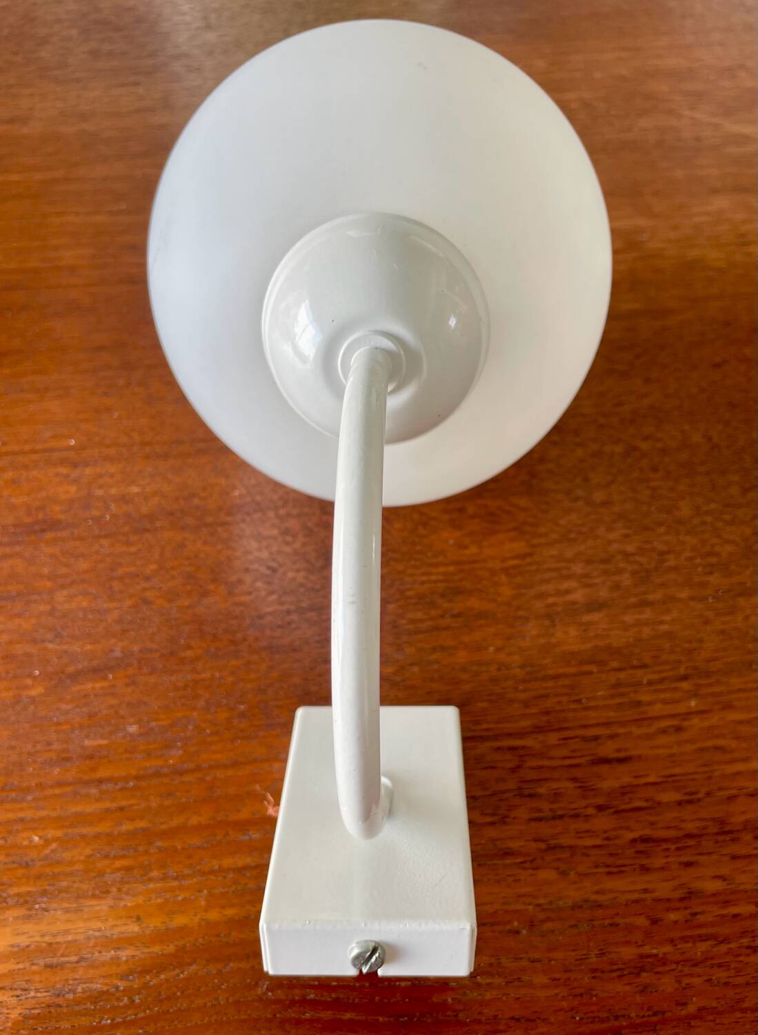 White metal wall light and opaline ball