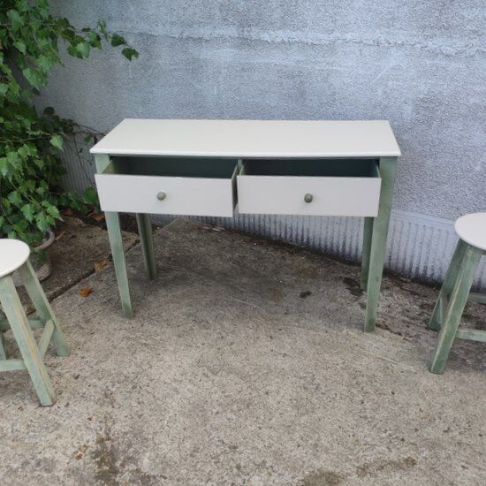 Console and two stools