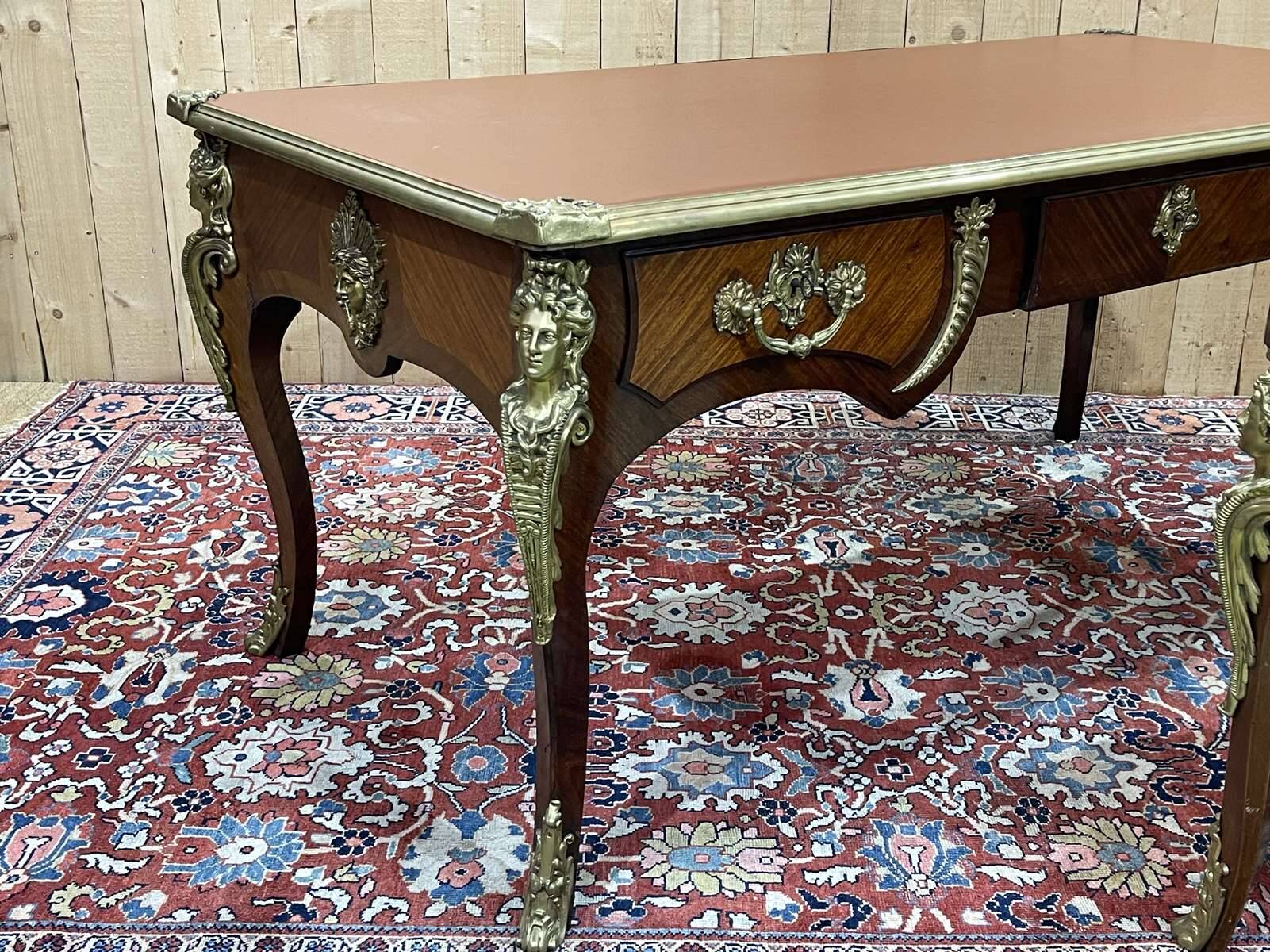 Regency style desk and armchair from the Napoleon III period - late 19th century