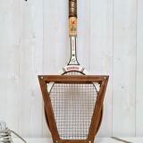 Vintage tennis racket with wooden press