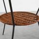 Mid-Century Woven Rattan, Wicker and Iron 2-Tier Round Coffee Table, Italy