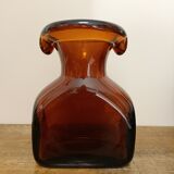 Amber glass vase