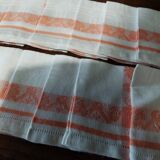 Set of twelve apricot damask cotton napkins days 25 x 26 cm