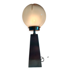 Lampe chromé globe de - murano