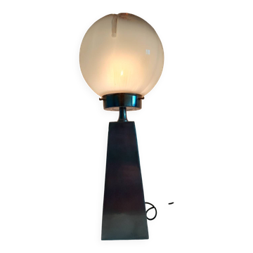 Lampe chromé globe de murano vintage
