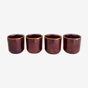 4 cups in glazed stoneware