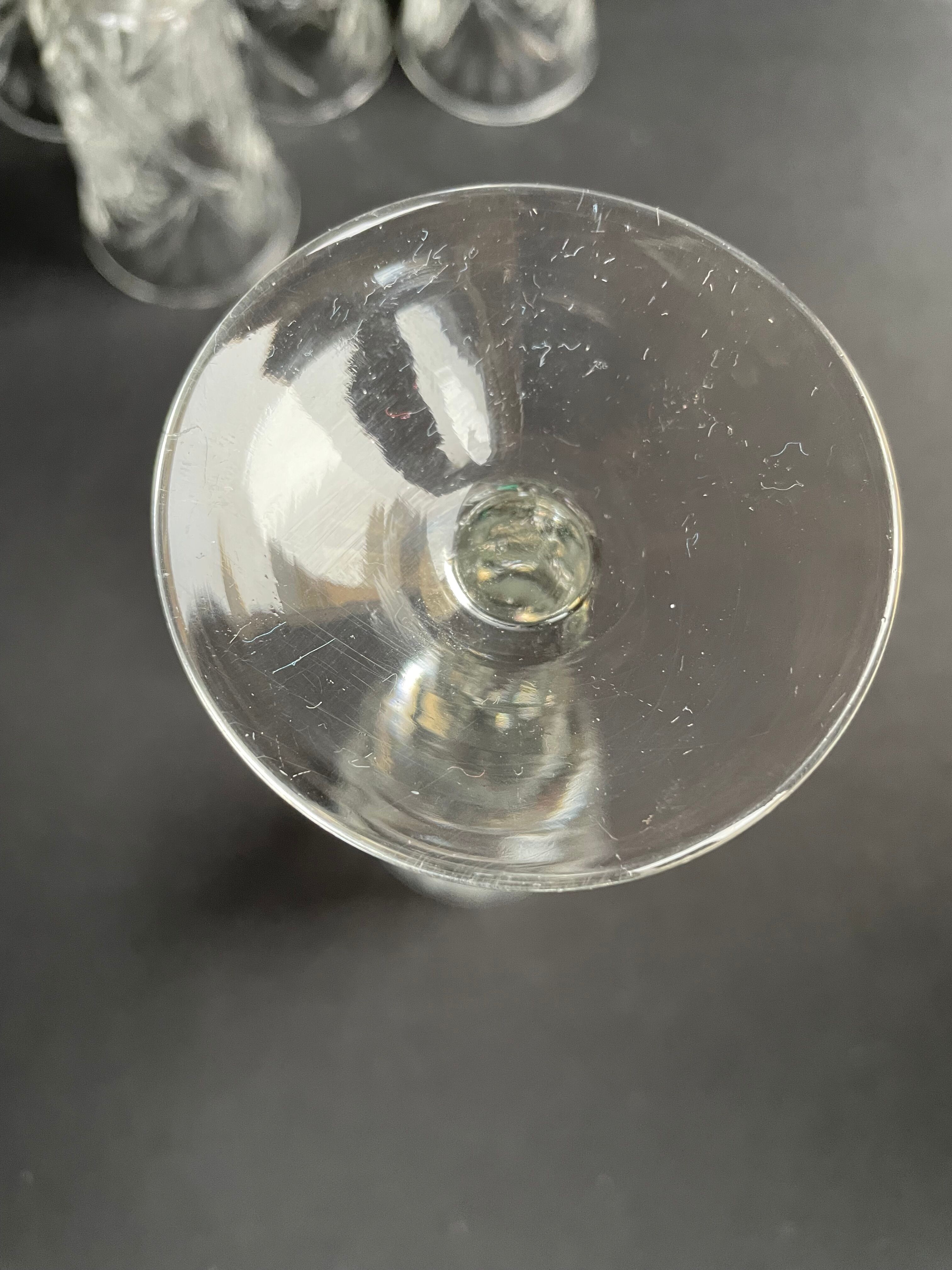 Champagne flutes, cut crystal, bohemian