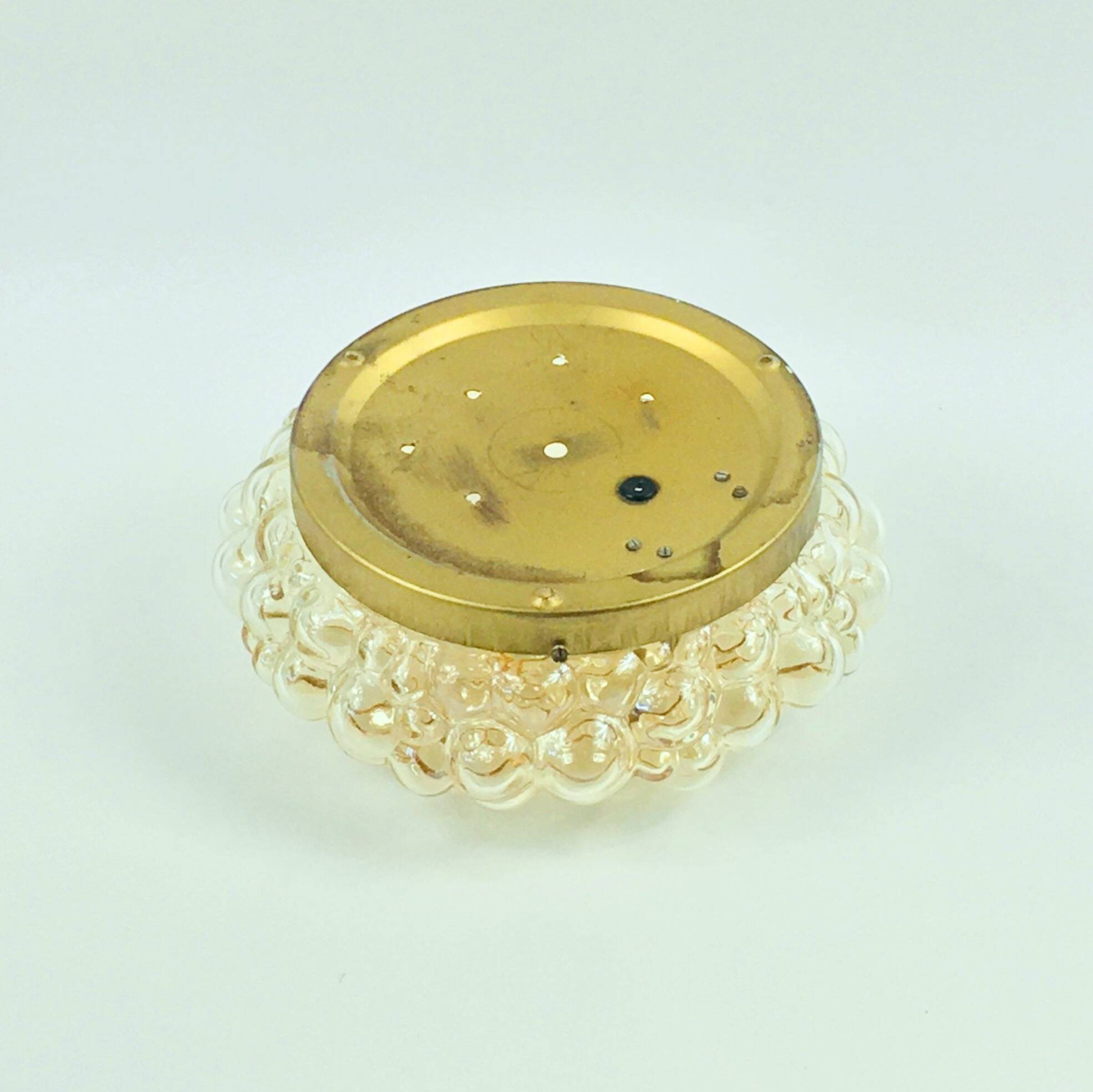 Large Mid-Century Amber Bubble Glass Ceiling Light by Helena Tynell, 1960s