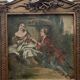 Paravent a trois panneaux de style Louis XVI en bois et stuc doré XX siècle