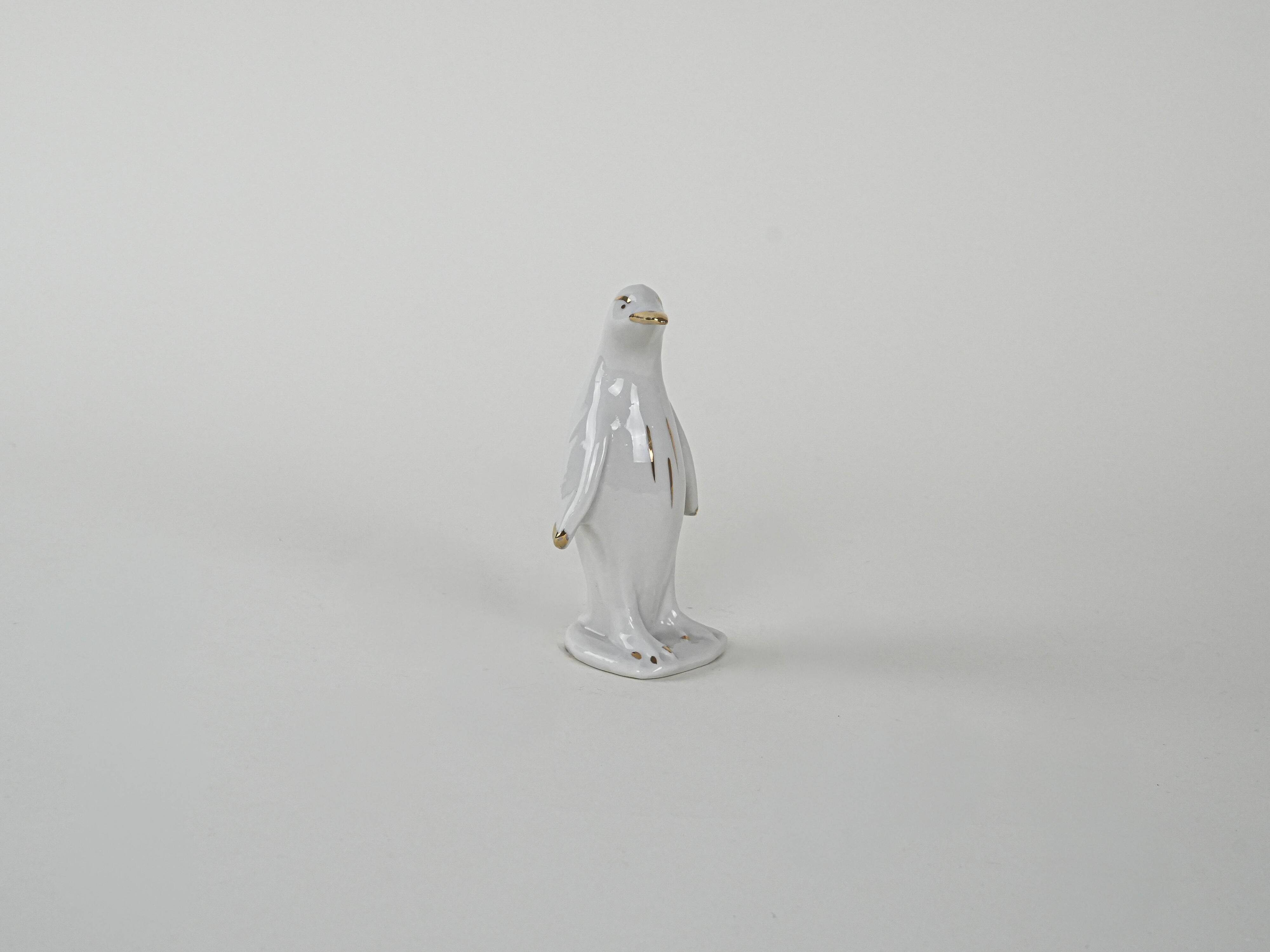 Porcelain penguin figurine, Italian design, 1970s, made in Italy