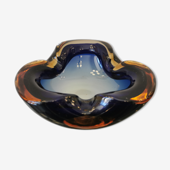 Empty glass ashtray pocket from Murano, Italy, 1960