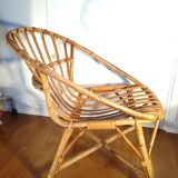 Fauteuil rotin coquille