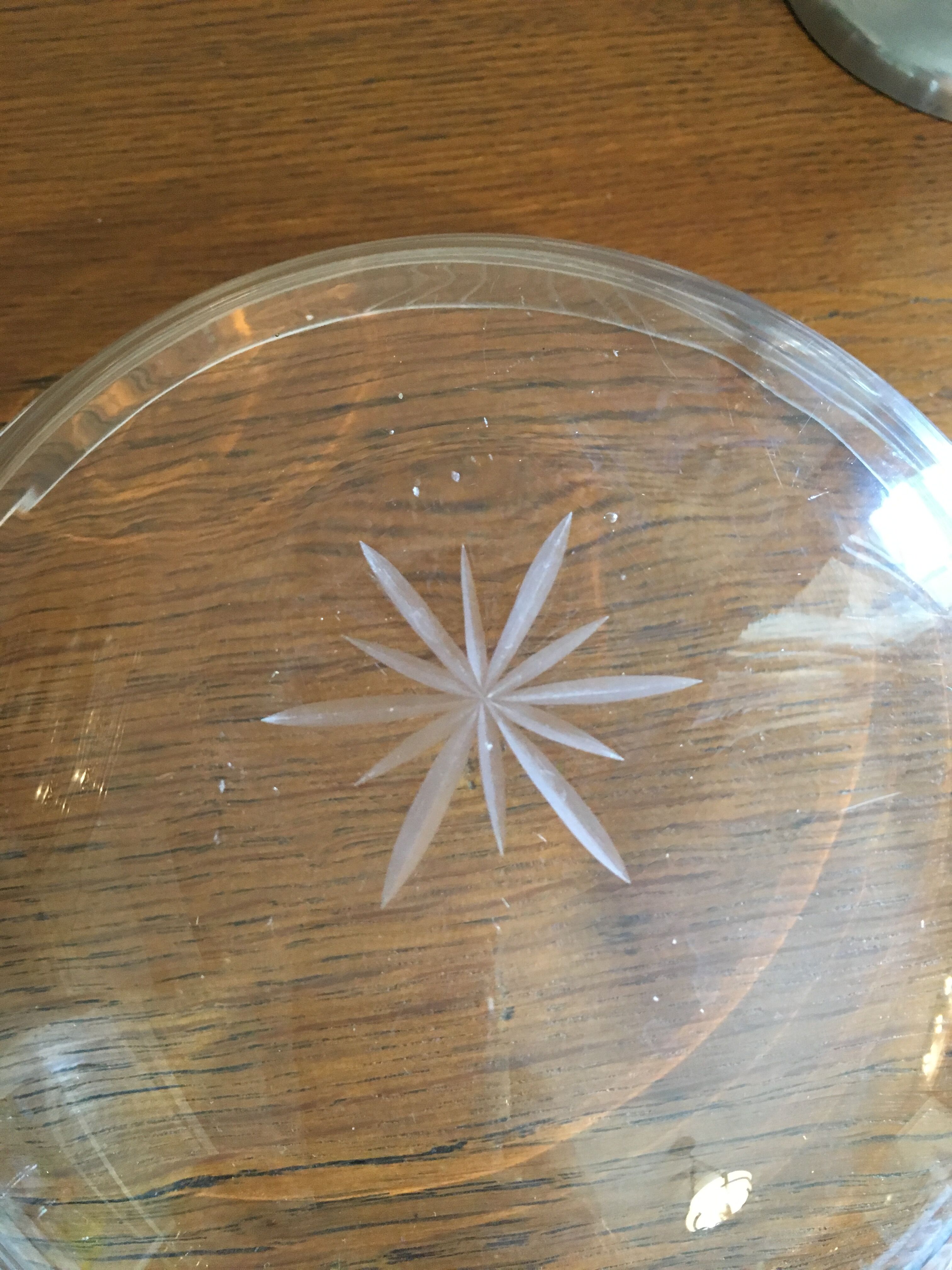 Old metal and glass compotier