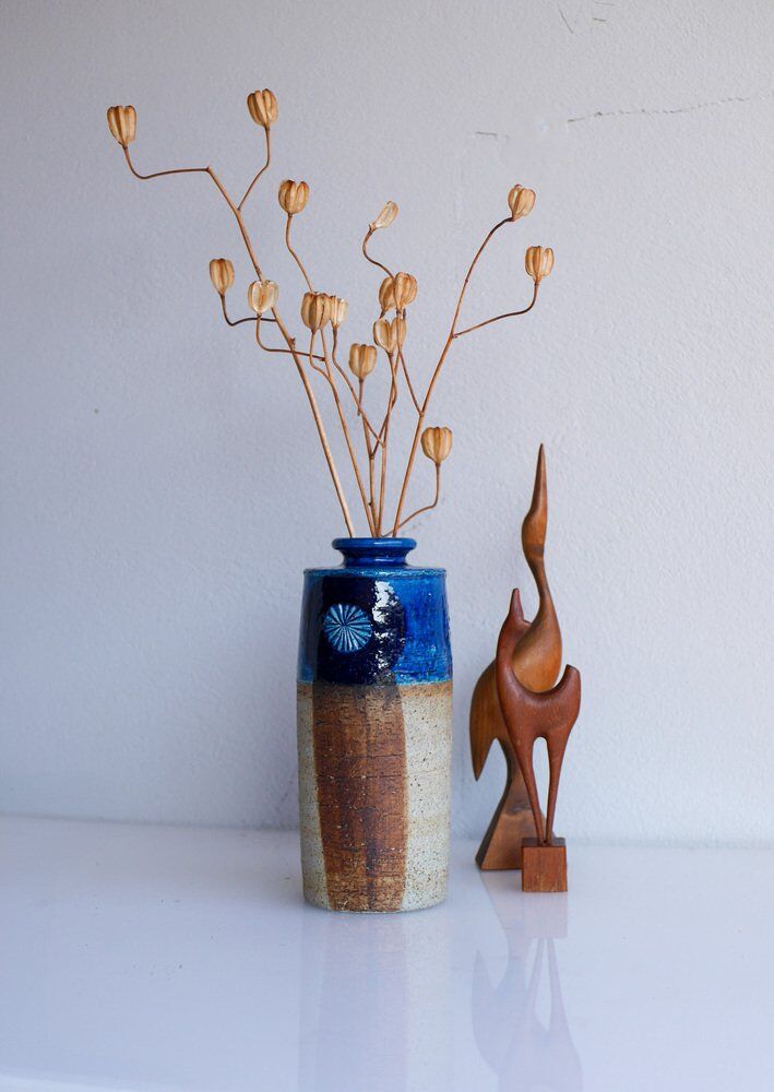 Mid-century modern studio art ceramic vase by Inger Persson for Rörstrand, 1970s