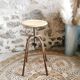 Vintage industrial stool, Metal and Wood
