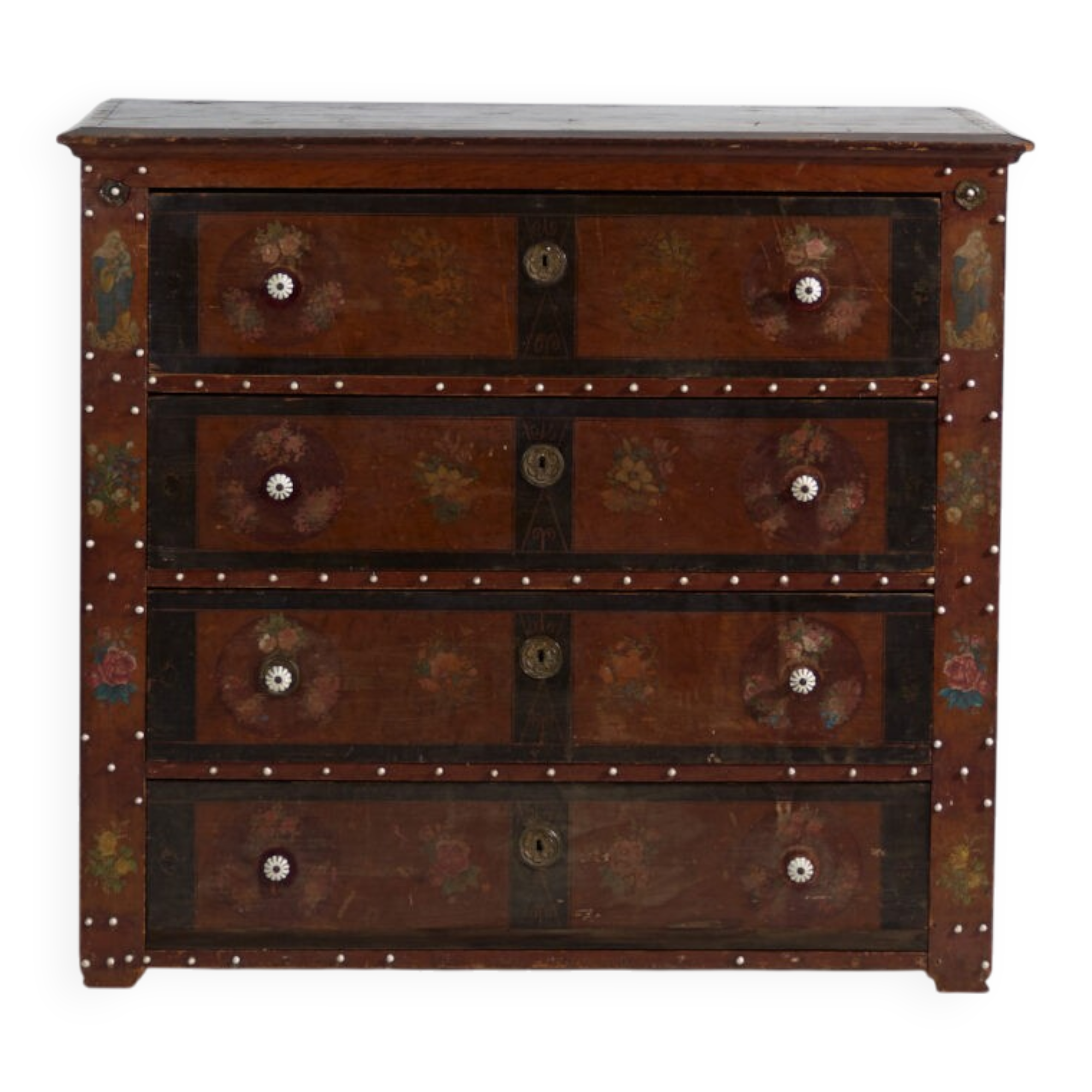 Commode populaire ancienne peinte – Autriche, vers 1900