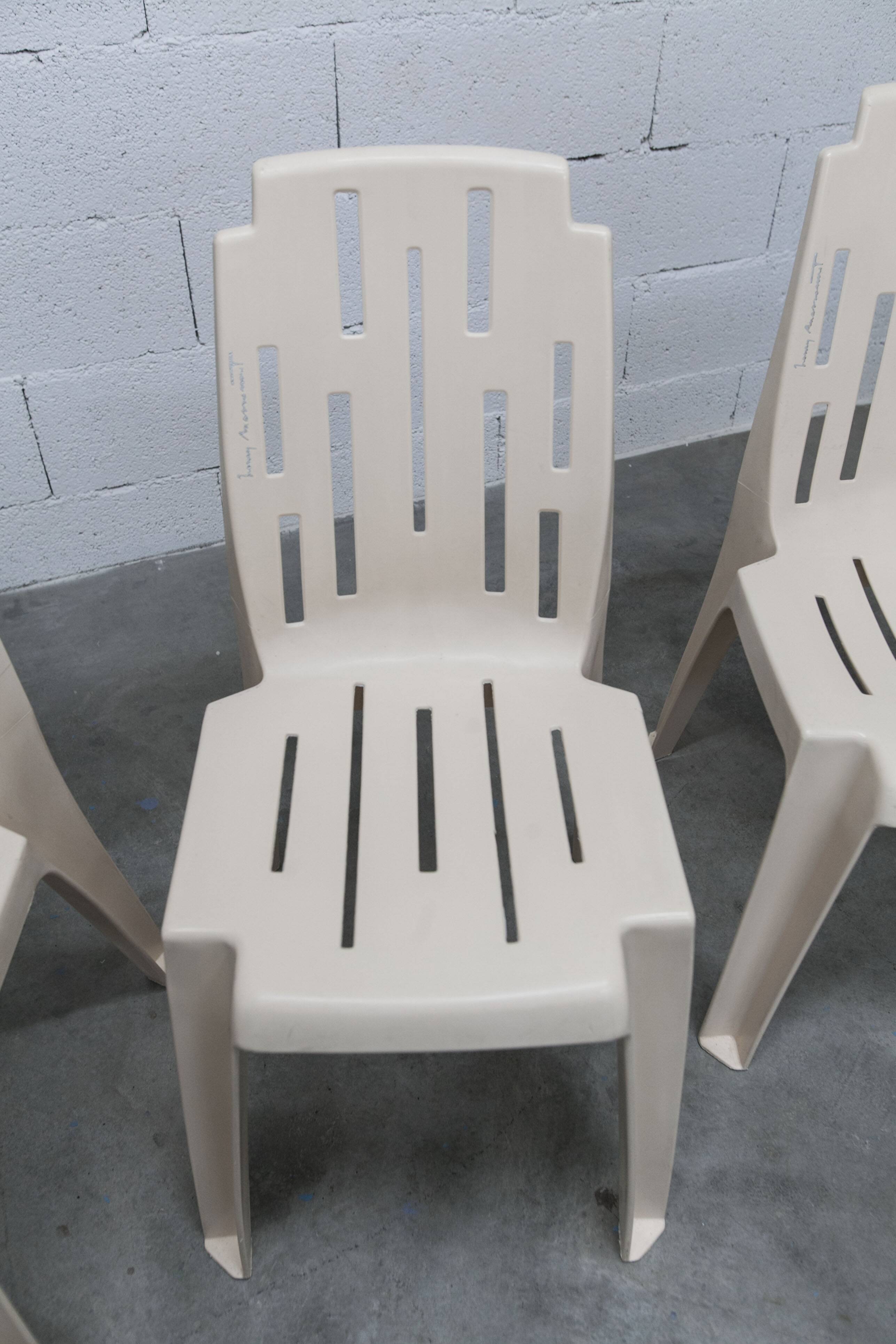 Set of 4 Samba chairs, manufactured by Henry Massonnet, designed by Pierre Paulin