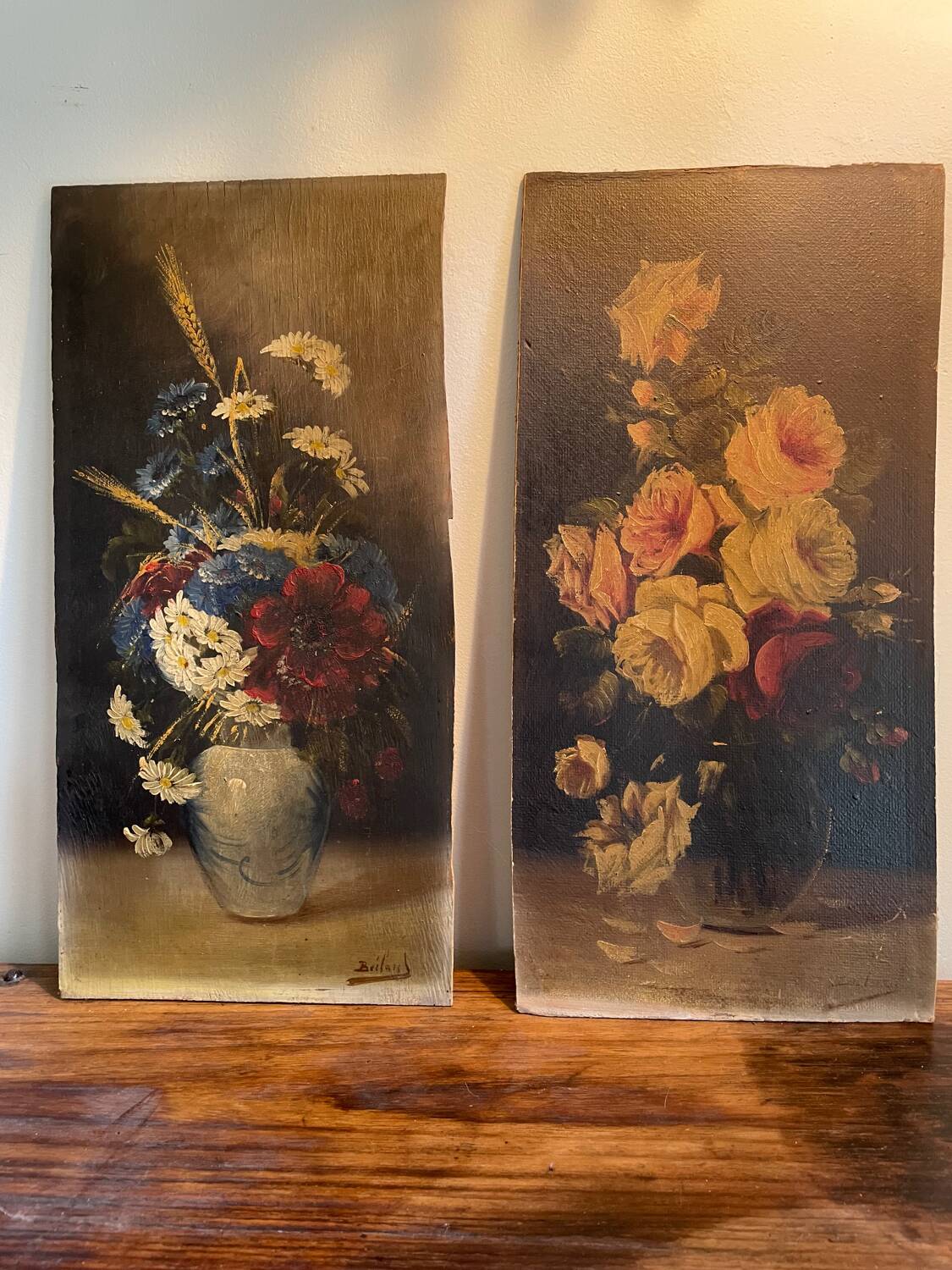 Two oil paintings on panels