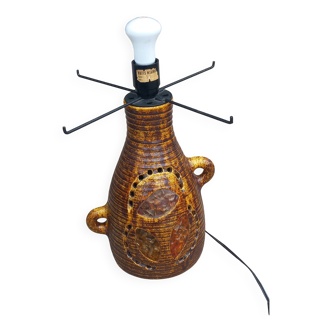 Accolay ceramic and fractal resin lamp base from the 70s