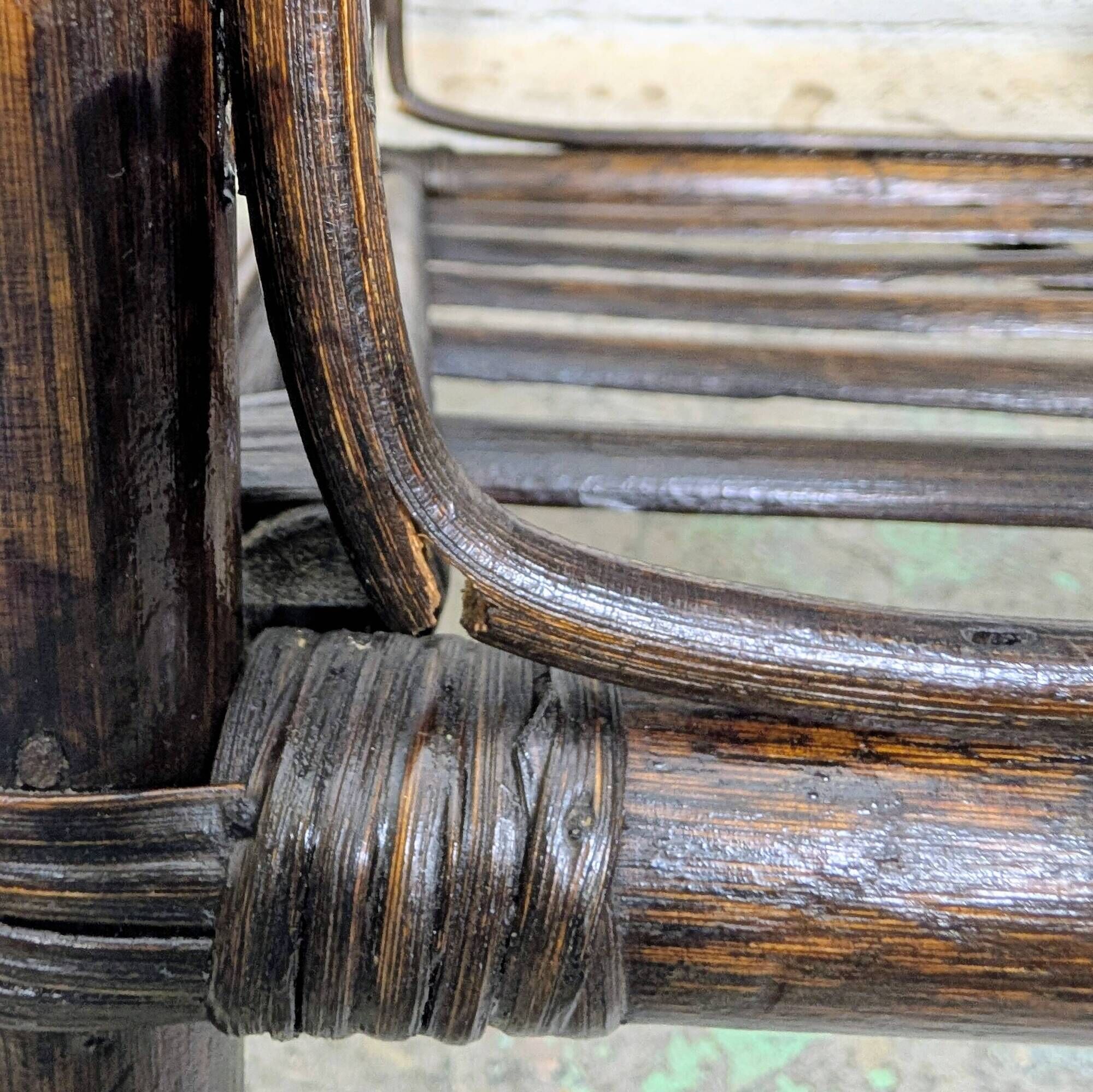 Side table in rattan and caning