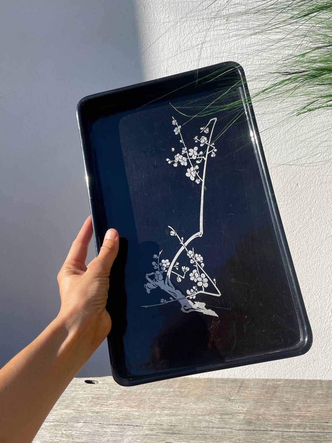 Chinese black rectangular tray