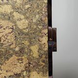 Mid-century chic chrome, cork and glass tray from the 70s