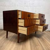 Commode basse scandinave en palissandre, années 60