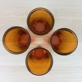 4 amber lemonade glasses