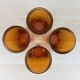 4 amber lemonade glasses