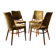 Bentwood dining chairs set of 4, retro beech wood & olive velour, TON 1960s–1970s, Czechoslovakia