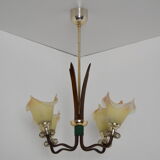 Mid-century Wood Chandelier 1970‘s