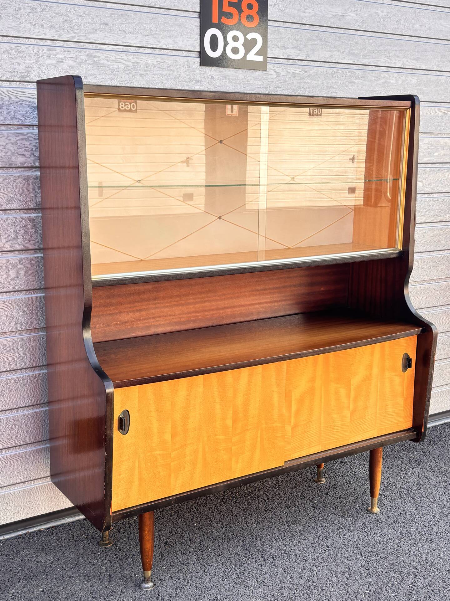 Vintage wooden display cabinet – 1960s/70s