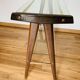 Vintage console in wood, glass and gold metal