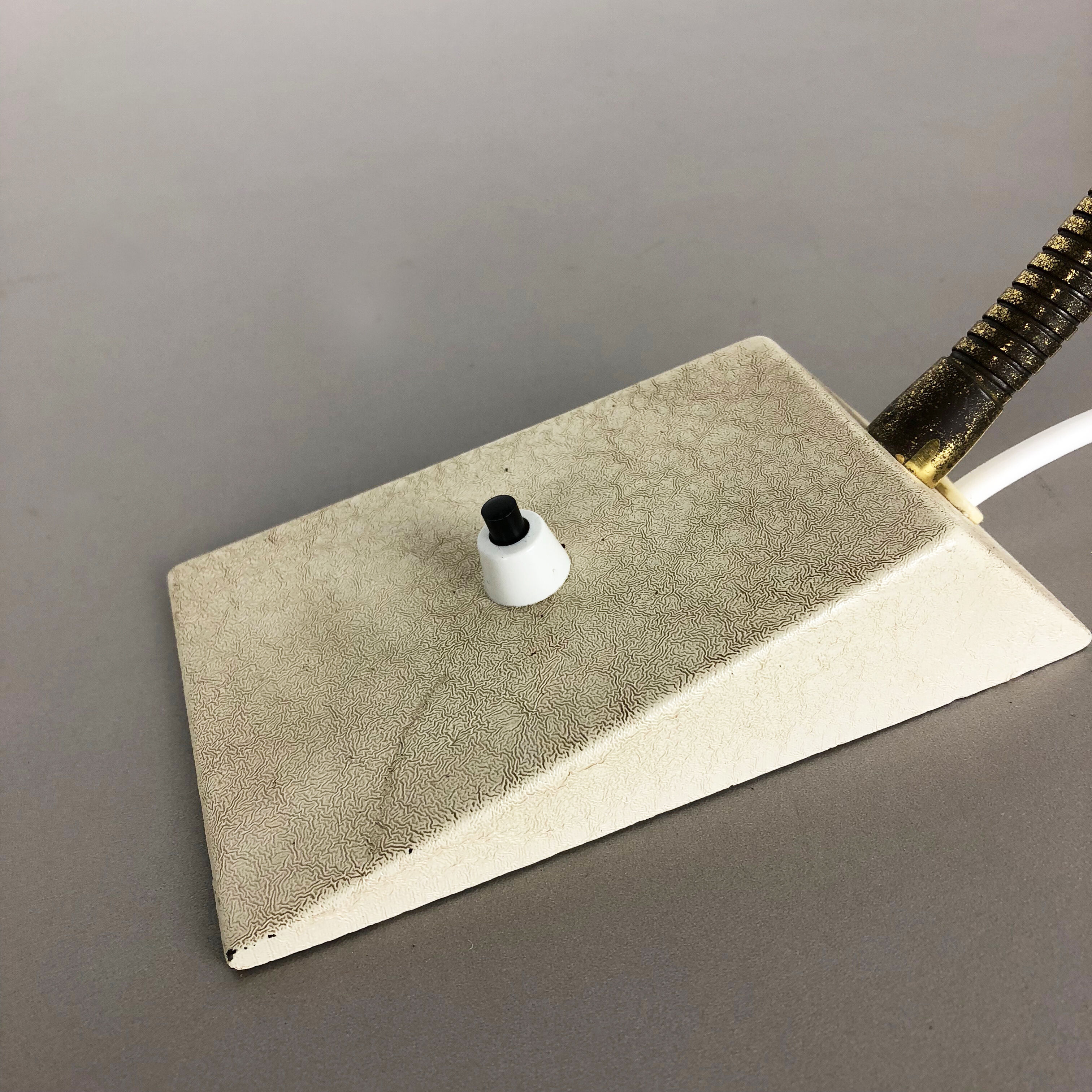 Original modernist 1960s brass metal table light by SIS Lights, Germany