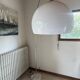 Large vintage Italian arc floor lamp – 1970s – Marble, chrome, and opaline diffuser