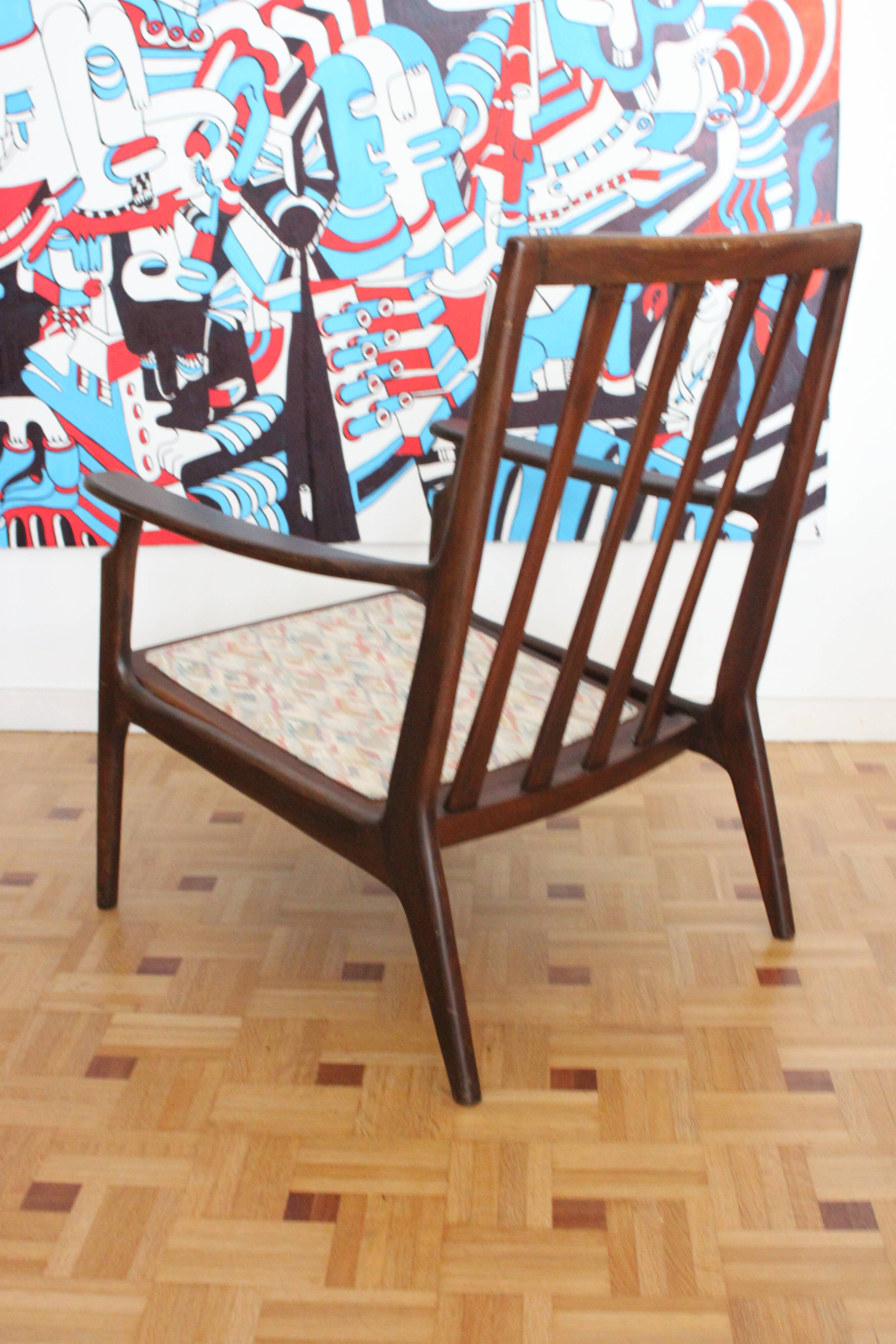 Fauteuil relax vintage en bois de style scandinave, 1950