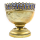 Art Nouveau sugar bowl, brass, cobalt glass, Sweden, early 20th century