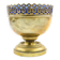 Art Nouveau sugar bowl, brass, cobalt glass, Sweden, early 20th century