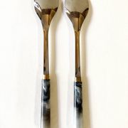 Couverts de service en inox et bakélite, Guy Degrenne