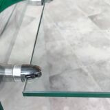 Designer console table in thermoformed tempered glass