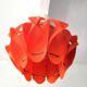 Orange pendant lamp in pleated plastic design 70s