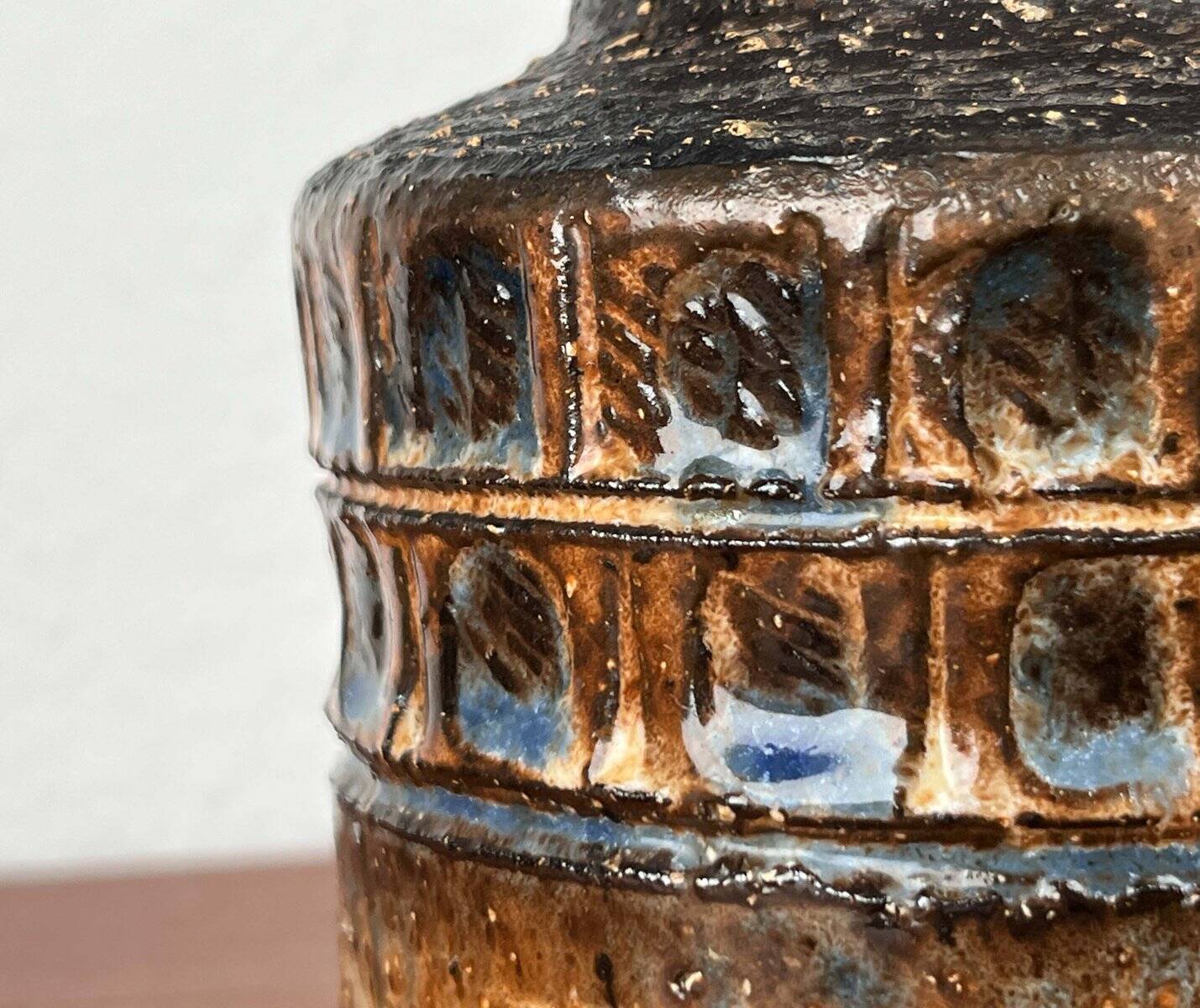 Ceramic vase from the Danish modern mid-century studio, 1960s.